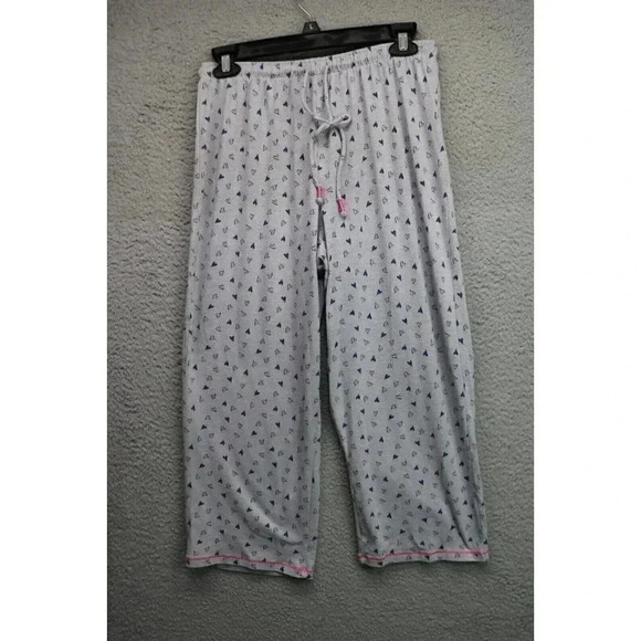 Cuddl Duds Women's Pajama Set-Size Small-Hearts-Cropped-Drawstring - Picture 7 of 10